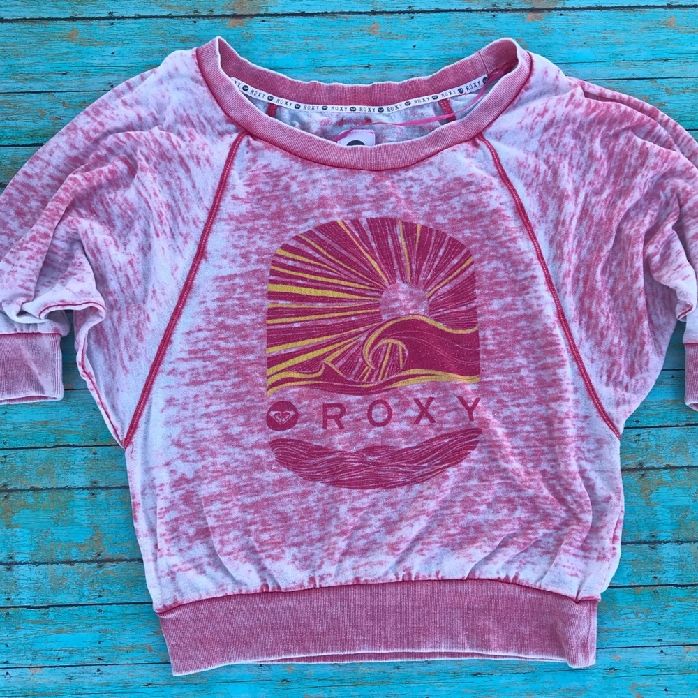 {roxy} pink distressed dolman summer top